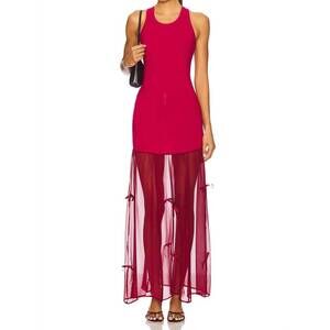 NEW BUCI metis tank dress in cherry